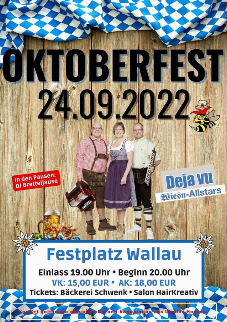 Herzlich Willkommen zum Oktoberfest in Wallau