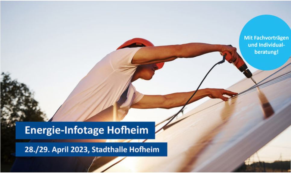 Verbraucherinformationen rund um das Thema Energie, gint es am 28. und 29. April in Hofheim am Taunus.
