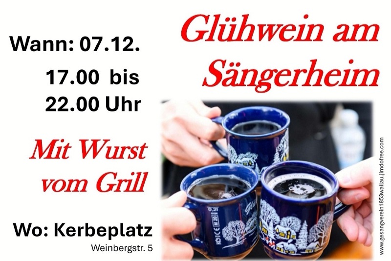 Mit einem Lied auf dem Lippen und leckerem Glühwein feiern die Wallauer Sänger in den 2. Advent.